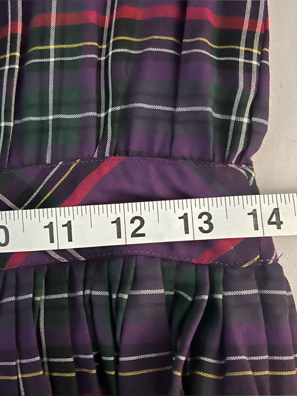 Vintage 80s Eileen West Purple Tartan Plaid Pleated Maxi Dress NWOT Small - Picture 16 of 16